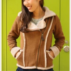 Patagonia Thatcher Sherpa Moto Women's Jacket Rare Size Large